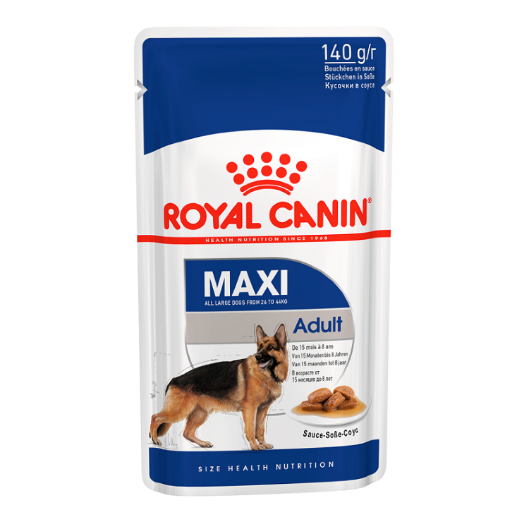 Заказать онлайн ROYAL CANIN MAXI ADULT - Роял Канин для взрослых собак крупных пород в возрасте 15 месяцев до 8 лет 140 гр в интернет-магазине зоотоваров Зубастик-ДВ в Хабаровске и по всей России.