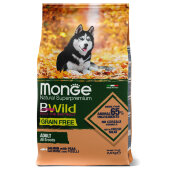 Купить онлайн Monge Dog BWild GRAIN FREE беззерновой корм из лосося для взрослых собак всех пород в Зубастик-ДВ (интернет-магазин зоотоваров) с доставкой по Хабаровску и по всей России.