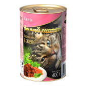 Купить онлайн НОЧНОЙ ОХОТНИК Кусочки с Ягнёнком в желе для кошек - 400гр в Зубастик-ДВ (интернет-магазин зоотоваров) с доставкой по Хабаровску и по всей России.