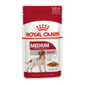 Купить онлайн ROYAL CANIN MEDIUM ADULT - Роял Канин для взрослых собак средних пород в возрасте 12 месяцев до 10 лет 140 гр в Зубастик-ДВ (интернет-магазин зоотоваров) с доставкой по Хабаровску и по всей России.