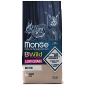 Купить онлайн Monge Cat BWild LOW GRAIN Kitten низкозерновой корм из мяса гуся для котят 1,5 кг в Зубастик-ДВ (интернет-магазин зоотоваров) с доставкой по Хабаровску и по всей России.