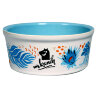 Миска Mr.Kranch для собак и кошек из фарфора "Тропики", 450мл, голубая - Миска Mr.Kranch для собак и кошек из фарфора "Тропики", 450мл, голубая