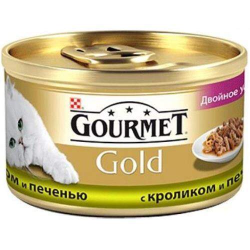 Заказать онлайн GOURMET GOLD — Гурме для взрослых кошек кусочки в подливе Кролик и печень в интернет-магазине зоотоваров Зубастик-ДВ в Хабаровске и по всей России.