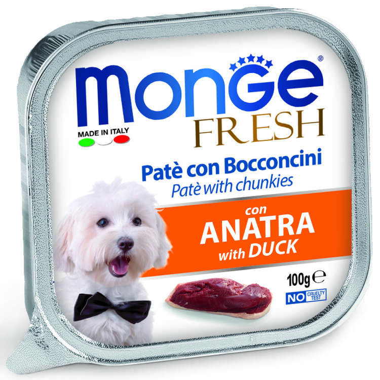 Заказать онлайн MONGE DOG FRESH консервы для собак Утка 100гр в интернет-магазине зоотоваров Зубастик-ДВ в Хабаровске и по всей России.