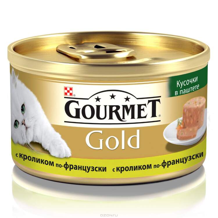 Заказать онлайн GOURMET GOLD — Гурме для взрослых кошек кусочки в паштете Кролик по-французски в интернет-магазине зоотоваров Зубастик-ДВ в Хабаровске и по всей России.