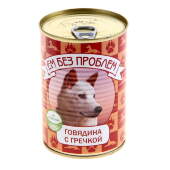 Купить онлайн ЕМ БЕЗ ПРОБЛЕМ влажный корм для собак Говядина с гречкой - 410гр в Зубастик-ДВ (интернет-магазин зоотоваров) с доставкой по Хабаровску и по всей России.