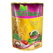 Купить онлайн HERBAX Курочка в соусе с морской капустой для кошек - 100гр в Зубастик-ДВ (интернет-магазин зоотоваров) с доставкой по Хабаровску и по всей России.