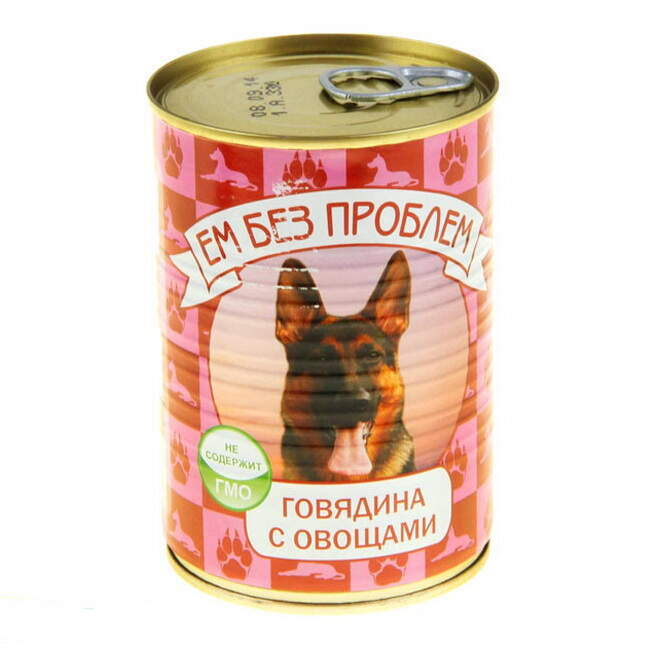Заказать онлайн ЕМ БЕЗ ПРОБЛЕМ влажный корм для собак Говядина с овощами - 410гр в интернет-магазине зоотоваров Зубастик-ДВ в Хабаровске и по всей России.