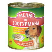 Купить онлайн МЕНЮ ОТ ЗООГУРМАНА влажный корм Говядина по-итальянски для собак - 750гр в Зубастик-ДВ (интернет-магазин зоотоваров) с доставкой по Хабаровску и по всей России.