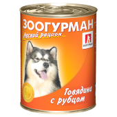 Купить онлайн Зоогурман Мясной рацион с говядиной и рубцом для собак 350 гр в Зубастик-ДВ (интернет-магазин зоотоваров) с доставкой по Хабаровску и по всей России.