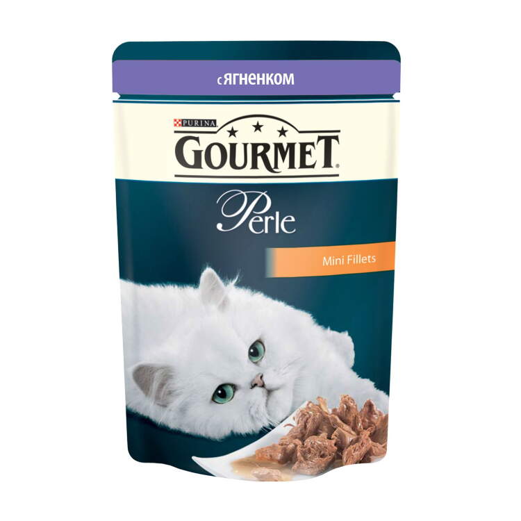 Заказать онлайн GOURMET PERLE — Гурме для взрослых кошек мини-филе Ягненок в интернет-магазине зоотоваров Зубастик-ДВ в Хабаровске и по всей России.