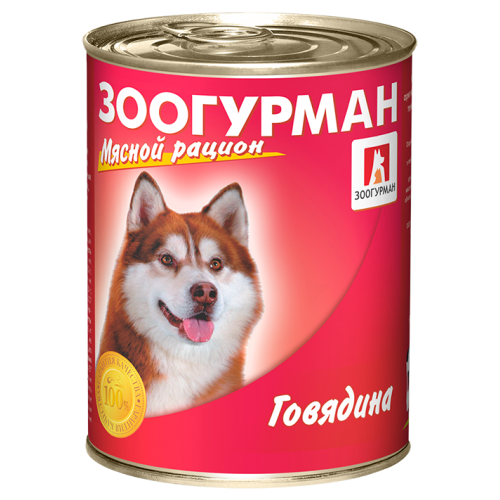 Заказать онлайн Зоогурман Мясной рацион с говядиной для собак 350 г. в интернет-магазине зоотоваров Зубастик-ДВ в Хабаровске и по всей России.