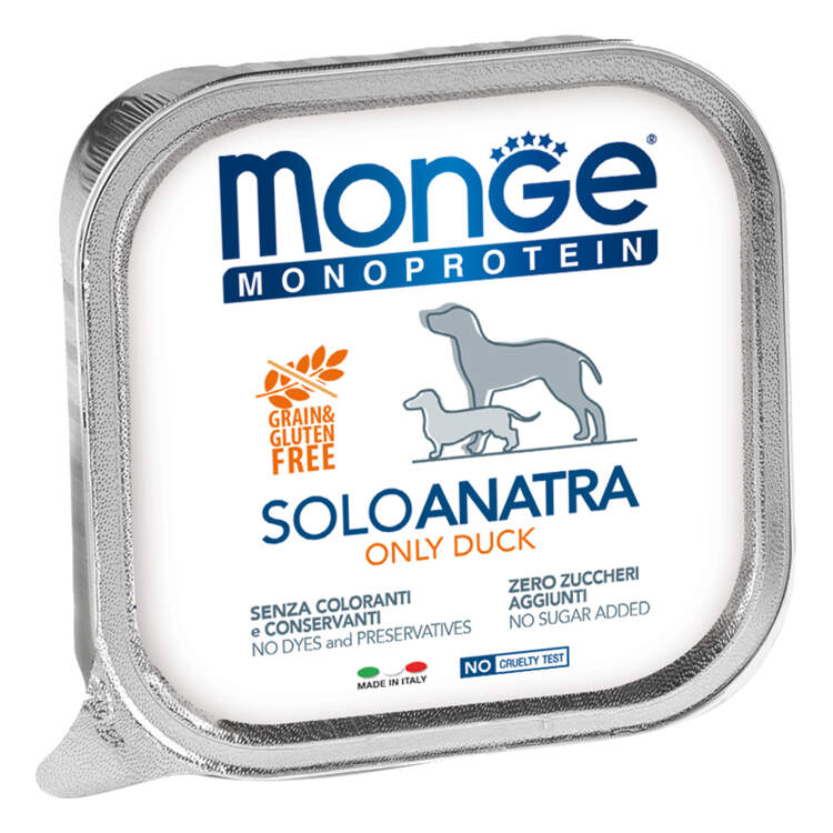 Заказать онлайн Monge Dog Monoprotein Solo консервы для собак паштет из утки в интернет-магазине зоотоваров Зубастик-ДВ в Хабаровске и по всей России.