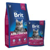 Купить онлайн BRIT PREMIUM CAT ADULT CHICKEN - Брит для взрослых кошек с Курицей в соусе из куриной печени в Зубастик-ДВ (интернет-магазин зоотоваров) с доставкой по Хабаровску и по всей России.