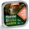 Monge Cat BWild GRAIN FREE беззерновые консервы из лосося с овощами для взрослых кошек 100 г. - Monge Cat BWild GRAIN FREE беззерновые консервы из лосося с овощами для взрослых кошек 100 г.