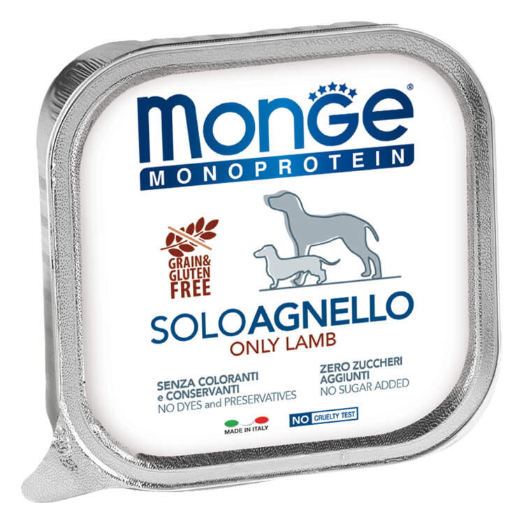 Заказать онлайн Monge Dog Monoprotein Solo консервы для собак паштет из ягненка в интернет-магазине зоотоваров Зубастик-ДВ в Хабаровске и по всей России.