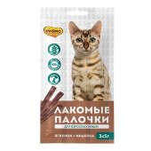 Купить онлайн Мнямс лакомые палочки 13,5 см для кошек с индейкой и ягненком 3х5 г в Зубастик-ДВ (интернет-магазин зоотоваров) с доставкой по Хабаровску и по всей России.