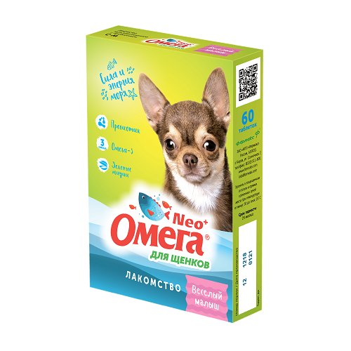 Заказать онлайн Омега Neo+ для щенков  Веселый малыш Пребиотик Омега-3 90 таб. в интернет-магазине зоотоваров Зубастик-ДВ в Хабаровске и по всей России.