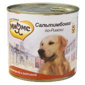 Купить онлайн Мнямс консервы для собак Сальтимбокка по-Римски, телятина с ветчиной 600г в Зубастик-ДВ (интернет-магазин зоотоваров) с доставкой по Хабаровску и по всей России.