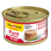Купить онлайн GimDog Pure Delight консервы для собак из тунца с говядиной 85 г в Зубастик-ДВ (интернет-магазин зоотоваров) с доставкой по Хабаровску и по всей России.