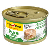 Купить онлайн GimDog Pure Delight консервы для собак из цыпленка с ягненком 85 г в Зубастик-ДВ (интернет-магазин зоотоваров) с доставкой по Хабаровску и по всей России.