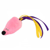 Купить онлайн Keiko Розовая мышка с мятой с хвостом из ленточек в Зубастик-ДВ (интернет-магазин зоотоваров) с доставкой по Хабаровску и по всей России.