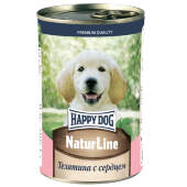 Купить онлайн Happy Dog NaturLine Кусочки с телятиной и сердцем для щенков 410 гр в Зубастик-ДВ (интернет-магазин зоотоваров) с доставкой по Хабаровску и по всей России.