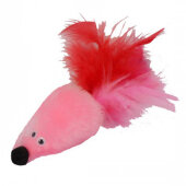 Купить онлайн Keiko Розовая мышка с мятой с перьями в Зубастик-ДВ (интернет-магазин зоотоваров) с доставкой по Хабаровску и по всей России.