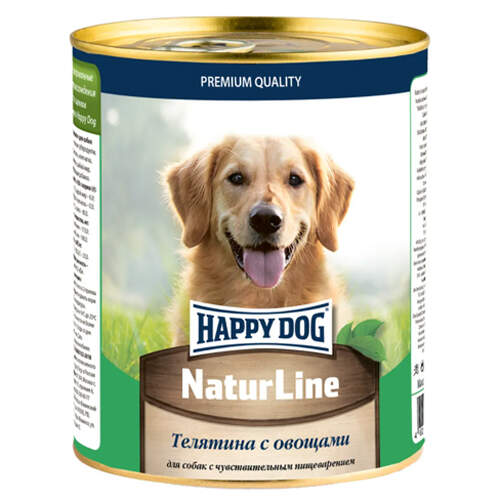 Заказать онлайн Happy Dog NaturLine Кусочки с телятиной и овощами для собак 970 гр в интернет-магазине зоотоваров Зубастик-ДВ в Хабаровске и по всей России.