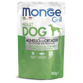 Купить онлайн Monge Dog Grill Pouch паучи для собак ягненок с овощами 100г в Зубастик-ДВ (интернет-магазин зоотоваров) с доставкой по Хабаровску и по всей России.
