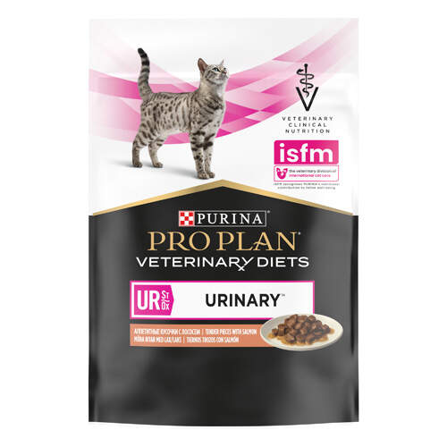 Заказать онлайн Pro Plan Veterinary Diets UR Urinary Кусочки с лососем для кошек 85 гр в интернет-магазине зоотоваров Зубастик-ДВ в Хабаровске и по всей России.