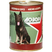 Купить онлайн Дозор консервы для собак Мясное ассорти 970 г. в Зубастик-ДВ (интернет-магазин зоотоваров) с доставкой по Хабаровску и по всей России.