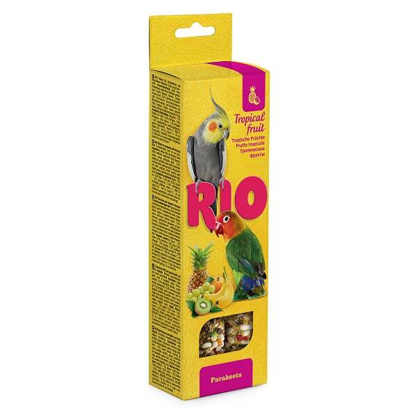 Заказать онлайн RIO STICKS - Рио Палочки для средних попугаев с тропическими фруктами 2 штуки - 80гр в интернет-магазине зоотоваров Зубастик-ДВ в Хабаровске и по всей России.