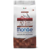 Купить онлайн Monge Dog Monoprotein Mini корм для взрослых собак мелких пород ягненок с рисом и картофелем в Зубастик-ДВ (интернет-магазин зоотоваров) с доставкой по Хабаровску и по всей России.