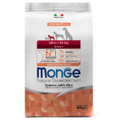 Купить онлайн Monge Dog Monoprotein Mini корм для взрослых собак мелких пород лосось с рисом в Зубастик-ДВ (интернет-магазин зоотоваров) с доставкой по Хабаровску и по всей России.
