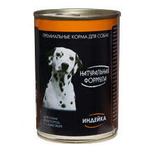 Заказать онлайн НАТУРАЛЬНАЯ ФОРМУЛА влажный корм Индейка для собак - 410гр в интернет-магазине зоотоваров Зубастик-ДВ в Хабаровске и по всей России.