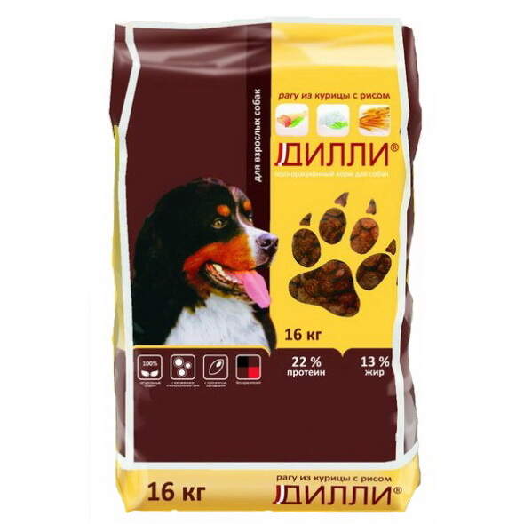 Заказать онлайн ДИЛЛИ сухой корм Рагу из Курицы для собак в интернет-магазине зоотоваров Зубастик-ДВ в Хабаровске и по всей России.