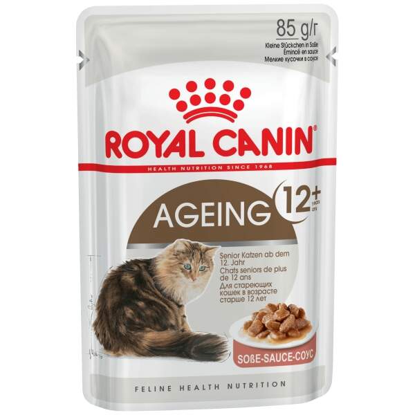 Заказать онлайн  ROYAL CANIN AGEING 12+ - Роял Канин для пожилых кошек старше 12 лет в соусе - 85гр в интернет-магазине зоотоваров Зубастик-ДВ в Хабаровске и по всей России.