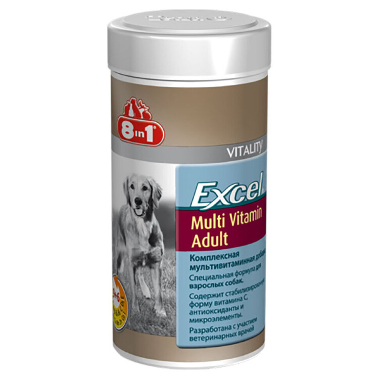 Заказать онлайн 8IN1 EXCEL Мультивитамины для взрослых собак 70 таб. в интернет-магазине зоотоваров Зубастик-ДВ в Хабаровске и по всей России.