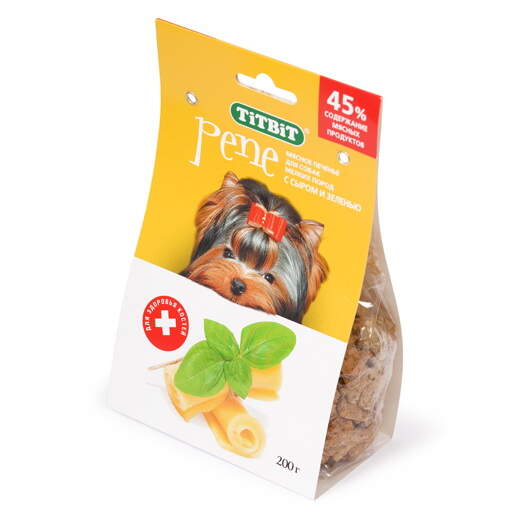 Заказать онлайн TITBIT Печенье PENE с сыром и зеленью - 200 гр в интернет-магазине зоотоваров Зубастик-ДВ в Хабаровске и по всей России.