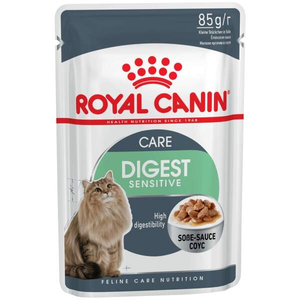 Заказать онлайн ROYAL CANIN DIGEST SENSITIVE - Роял Канин для взрослых кошек с чувствительным пищеварением в соусе - 85гр в интернет-магазине зоотоваров Зубастик-ДВ в Хабаровске и по всей России.