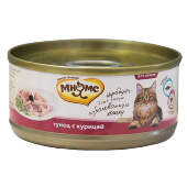 Купить онлайн Мнямс Тунец с курицей в нежном желе для взрослых кошек - 70гр в Зубастик-ДВ (интернет-магазин зоотоваров) с доставкой по Хабаровску и по всей России.