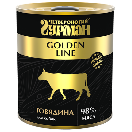 Заказать онлайн Четвероногий Гурман Golden line говядина для собак 340 г. в интернет-магазине зоотоваров Зубастик-ДВ в Хабаровске и по всей России.